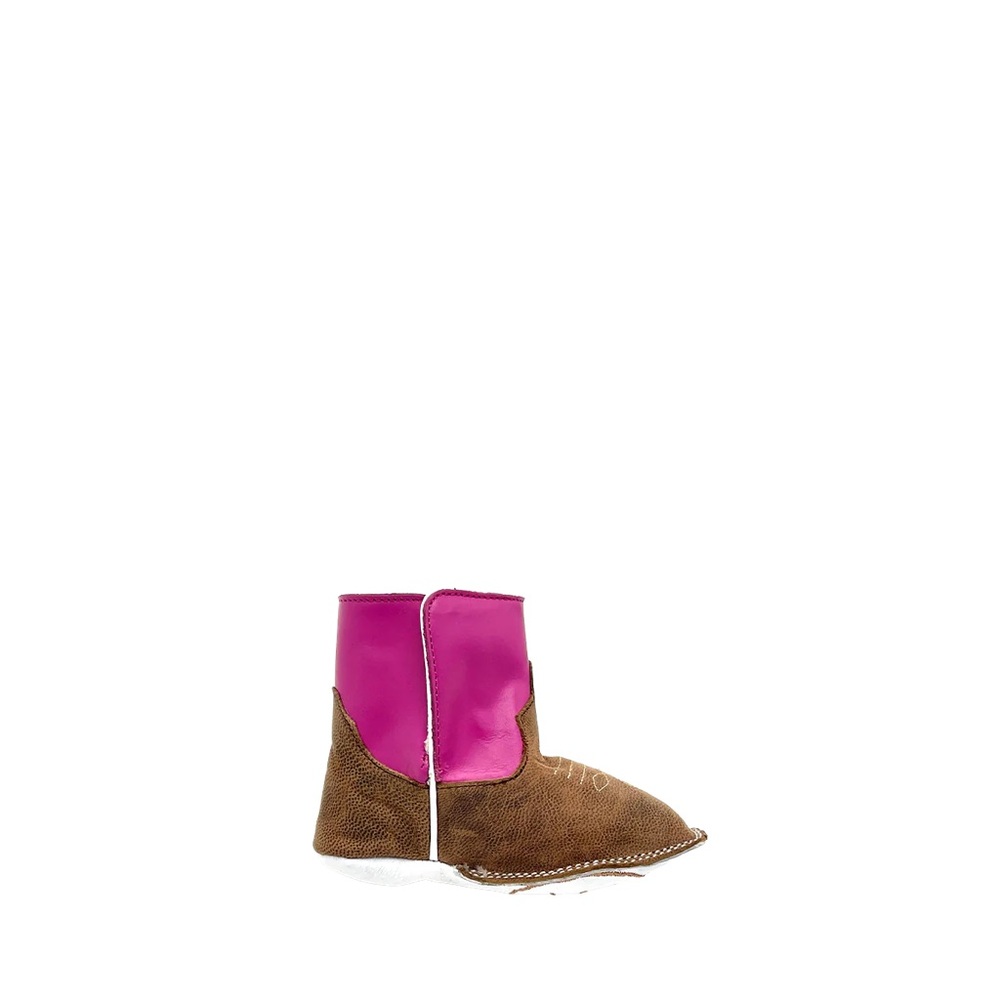 Miron Crosby Pink Baby Bootie “NMC” Monogrammed NIB